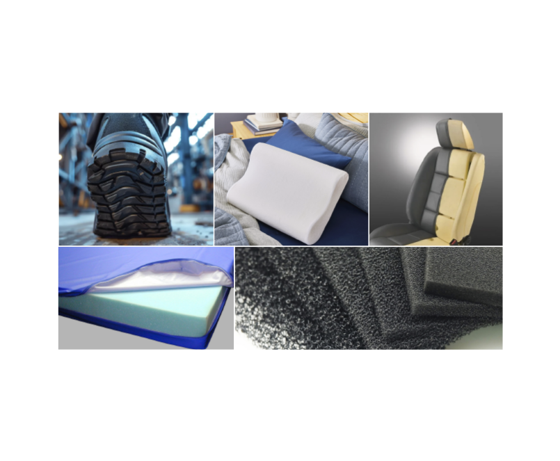 diversos productos fabricados con espuma de poliuretano.