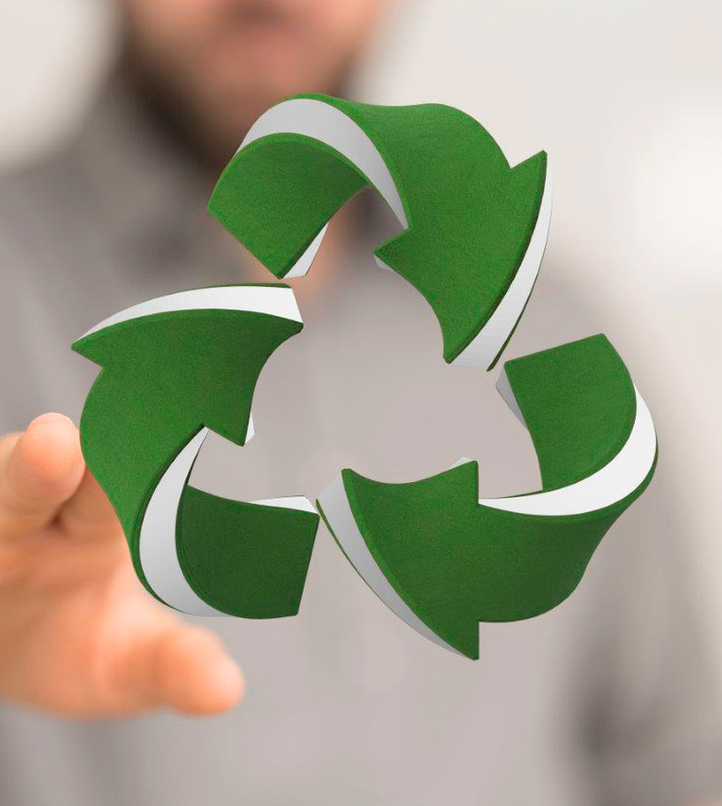 Fondo con flechas de reciclaje